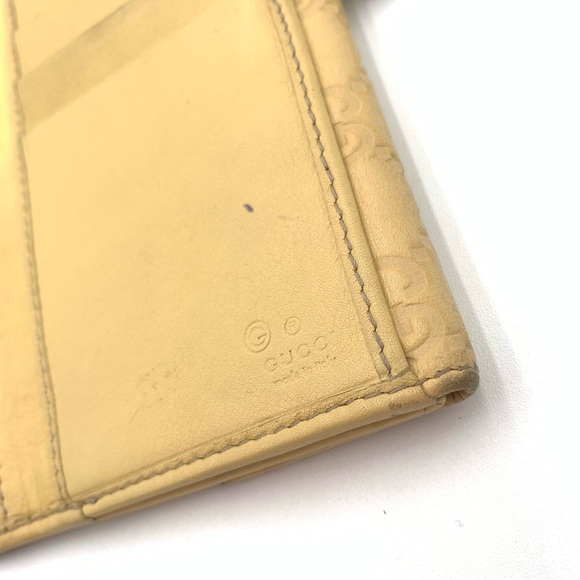 GUCCI⚡️Guccissima Pale Yellow Monogram Signoria Continental French Flap Wallet - Picture 8 of 14